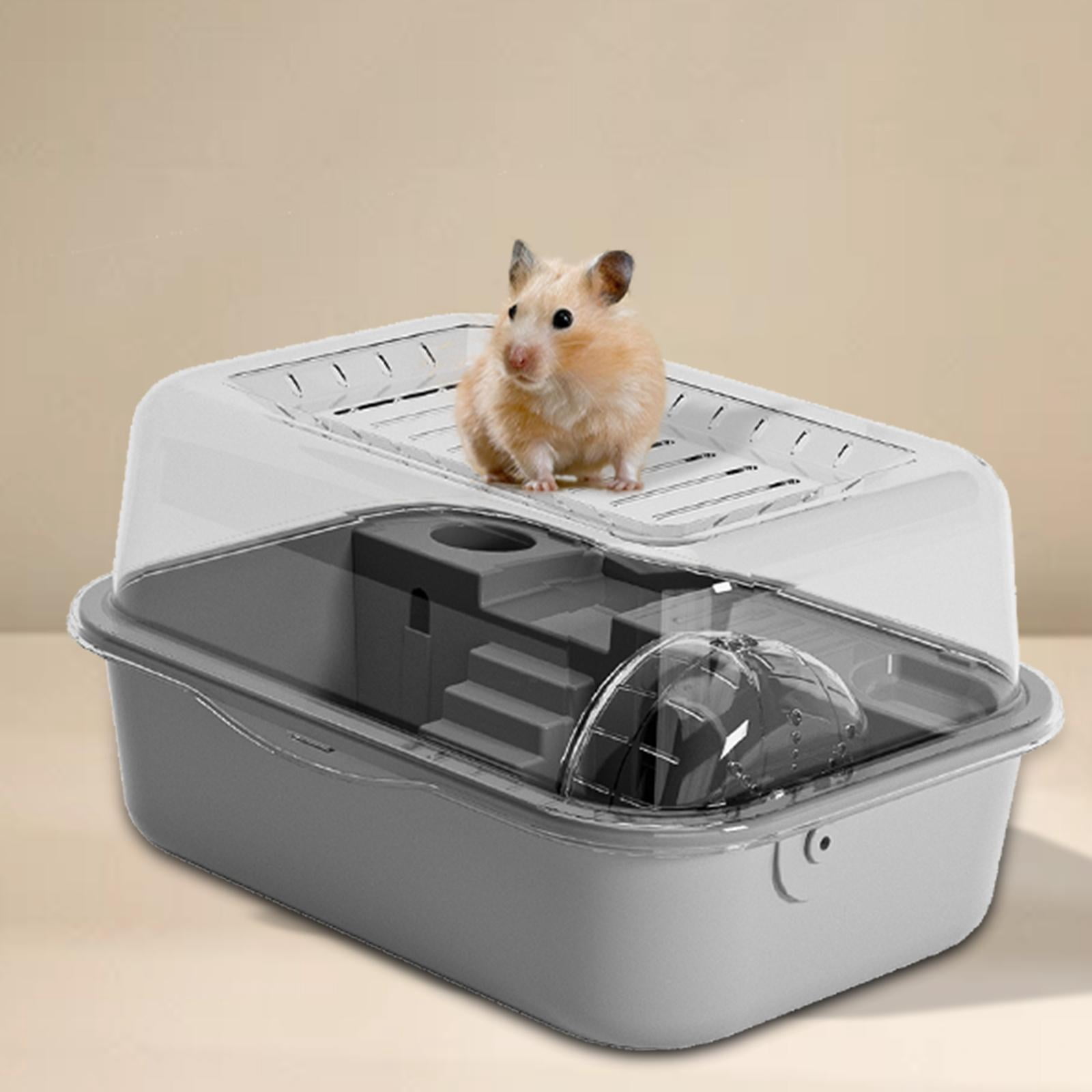 EHJRE Hamster Cage, Hamster Habitat, Luxury Ventilation, Breathable, Exercise, Play House, Small Animal Cage, Gerbils, Short-headed Gliders, Rats grey