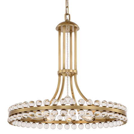 

Aged Brass Tone Finish Chandeliers 23 Wide Steel Material Candelabra 8 Light Fixture
