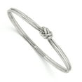 thumbnail image 1 of Sterling Silver Rhodium-plated Polished Knot Slip on Bangle (Weight: 12.43 Grams, Length: 8 Inches), 1 of 2