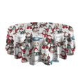 thumbnail image 5 of White Christmas Snowman Pattern Round Tablecloth 60"x60",Wrinkle Wipeable Table Cloth for Kitchen Dining Room Picnic Patio Party, 5 of 6