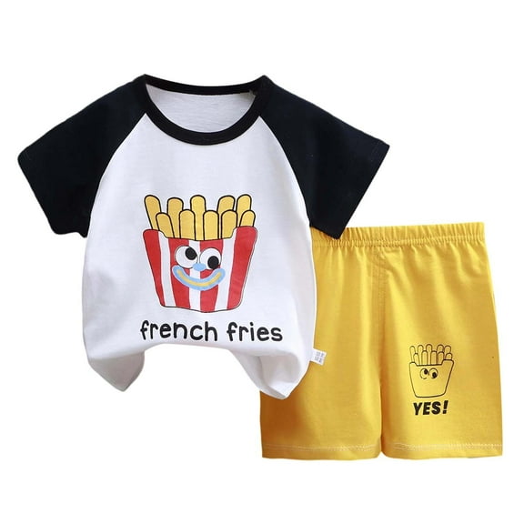Jamsmile Toddler Boys Outfit Sets Summer Short Sleeve cartoon print T Shirts   Shorts Sets Casual 2 Piece Playwear Kids Boys Clothes Breathable Daily Wear