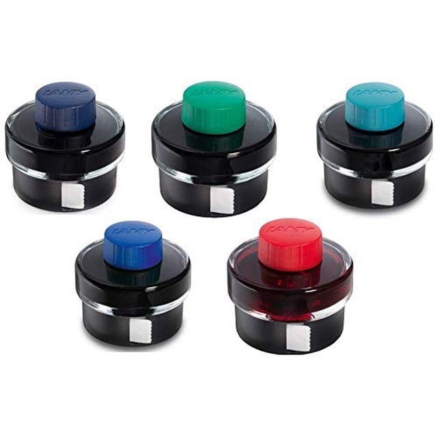 Lamy Ink Refill Color Variety Pack, Black/Blue, Green, Blue, Turquoise and Red 50ml Each 5 Inks Total (Lamy T52 Variety Bundle)
