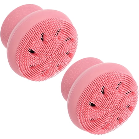 2pcs Bath with Pink New Wear-Resistant Body Exfoliator Shower for Care Household Scrubbers Handle Shampoo Baby Children Scrubber Convenient Massage Bathing Cradle Toddler Brushes