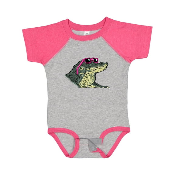 Inktastic Sunny Gator in Pink Sunglasses Boys or Girls Baby Bodysuit