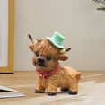 thumbnail image 6 of Highland Cow Figurine Decor, Highland Cows Themed Gifts, Resin Figures Home Desk Decorations Accents (Brown) (1, Highland Cow Figurine(Brown)), 6 of 7