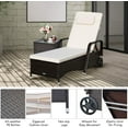 thumbnail image 2 of Gymax Cushioned Outdoor Wicker Chaise Lounge Chair w/ Wheel Adjustable Backrest, 2 of 9