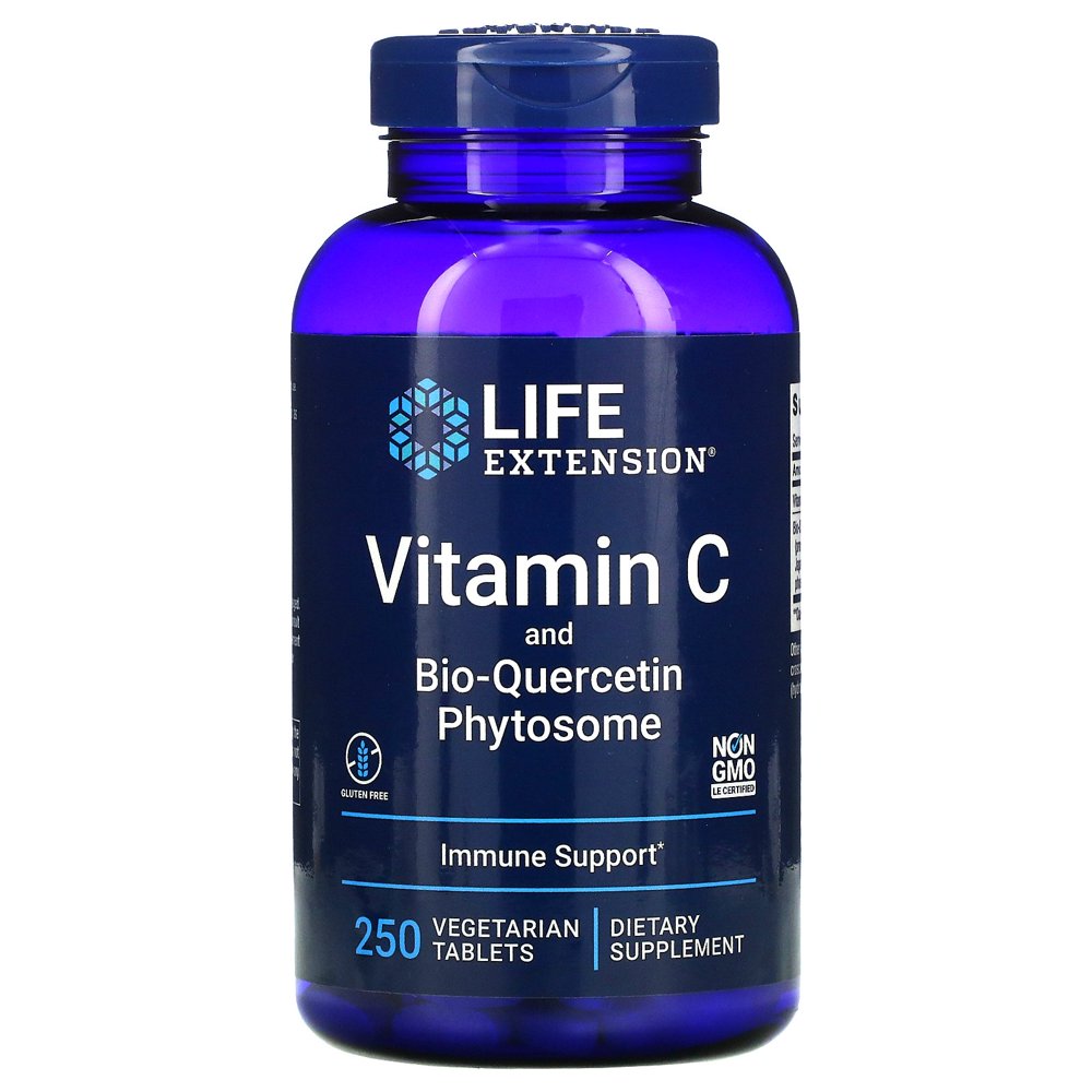Life Extension Vitamin C and BioQuercetin Phytosome, 250 Vegetarian