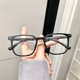 thumbnail image 2 of Gafas de sol unisex con montura cuadrada y lentes planas antiluz azul, modernas y ligeras para miopía, 2 of 5