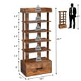 thumbnail image 6 of usikey 6-Tier Vertical Shoe Rack, Wooden Shoe Racks with Bottom Drawer and Side Hooks, for Entryway, Hallway, Rustic Brown, 6 of 8