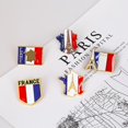 thumbnail image 3 of (B) 6 piezas de alfileres de esmalte rústico, alfileres de solapa con la bandera francesa, broche francés, insignia patriótica de metal, recuerdos franceses, 3 of 3