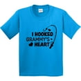 thumbnail image 3 of Inktastic I Hooked Grammy's Heart with Fishing Rod Youth T-Shirt, 3 of 5