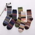 thumbnail image 2 of Xmyrz Womens Calf Socks Comfort Wool Socks 5 Pairs Winter Warm Socks Thick Knitted Softable Cute Socks, 2 of 3