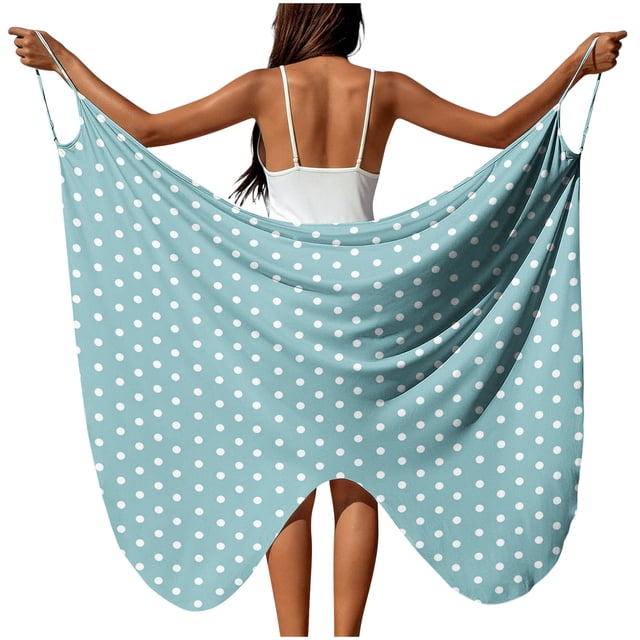 Sortie de Plage pour Femmes avec Sangle Réglable Fente Haute Côté en Polyester Tissé Transparent 1 Pce