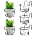 thumbnail image 2 of Black Iron Plant Pot Rack for Home Use with Balcony Hanging Design 5 Pcs, 2 of 8