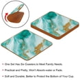 thumbnail image 4 of HemaKayy Set of 6 Decorative Coasters for Drinks, Waterproof Leather Drink Coaster with Double Side Non-Slip Surface for Cup Kitchen Home Housewarming Gift, Square 4" - Abstract Marble Texture, 4 of 7
