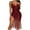 Wine, variant on TAGOLD Womens Evening Dress,Summer Dress for Womens,Fashion Women Casual V-Neck Solid Slim Sequin Dress Long Sleeved Dress