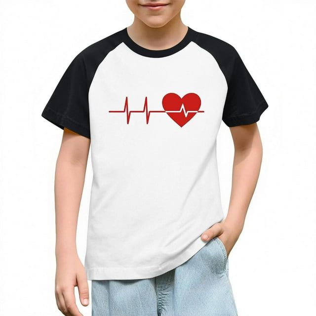 Blusas y camisas de manga corta con cuello redondo para niños y niñas, blusa de manga corta con estampado de cuello redondo