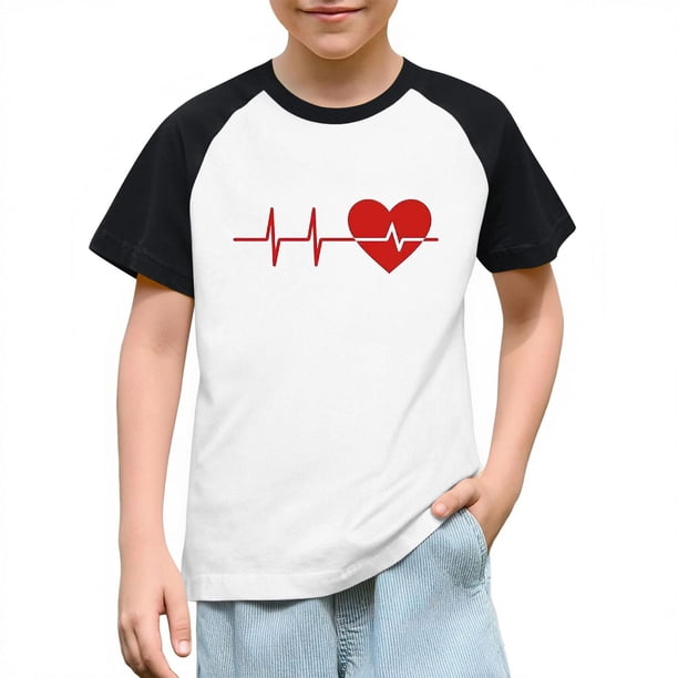 Blusas y camisas de manga corta con cuello redondo para niños y niñas, blusa de manga corta con estampado de cuello redondo