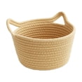 thumbnail image 1 of Rope Storage Basket with Cats Ear Handles, Decorative Desktop Organizer for Keys Cosmetics and Sundries, 1 of 6