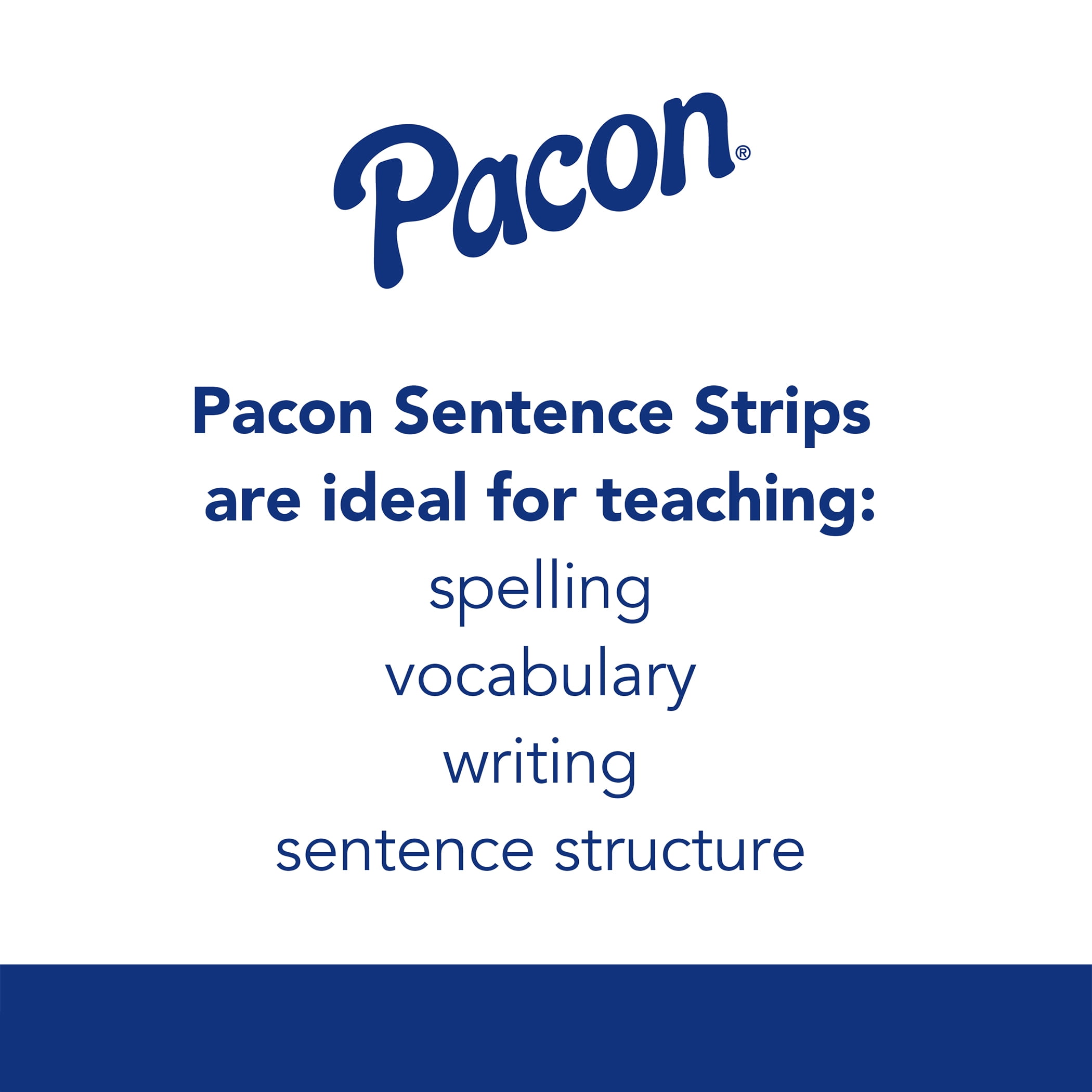 Pacon Sentence Strips, White, 1-1/2" Ruled, 3" x 24", 100 Strips Per Pack, 6 Packs