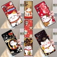 thumbnail image 2 of Funda de teléfono con diseño de gato de la suerte para Samsung Galaxy S23, S21, S20 FE, S24, S22 Ultra, Note20, S10, S9, S8 Plus, de silicona, 2 of 5