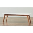 thumbnail image 4 of Mod-Arte Nero Round Authentic Marble Wood Coffee Table in White/Walnut, 4 of 5