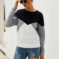 thumbnail image 5 of Long Sleeve Shirts for Women Fall Fashion Clothes Color Block Patchwork Casual Sweatshirts Crewneck Pullover Blouse, 5 of 7