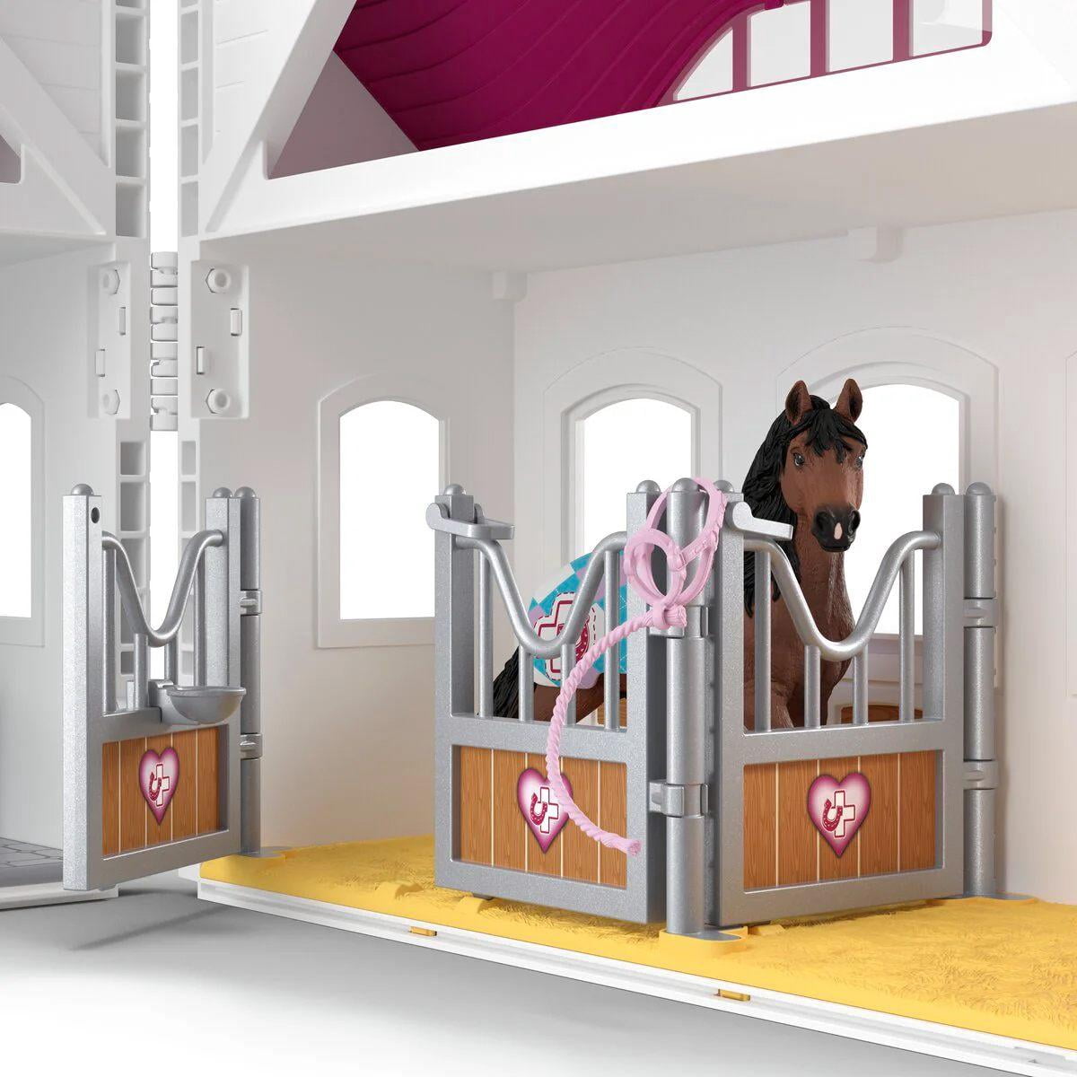 schleich Horse Club - 64 PC Happy Horse Hospital Playset with Horse, Vet and Accessories - Equestrian Toy Set for Kids Ages 5+