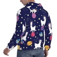 thumbnail image 6 of Naloa Lama in Space Men's Casual Hooded Collar Drawstring Hoodies Pullover Sweatshirts Casual Long Sleeve Shirts-X-Large, 6 of 7