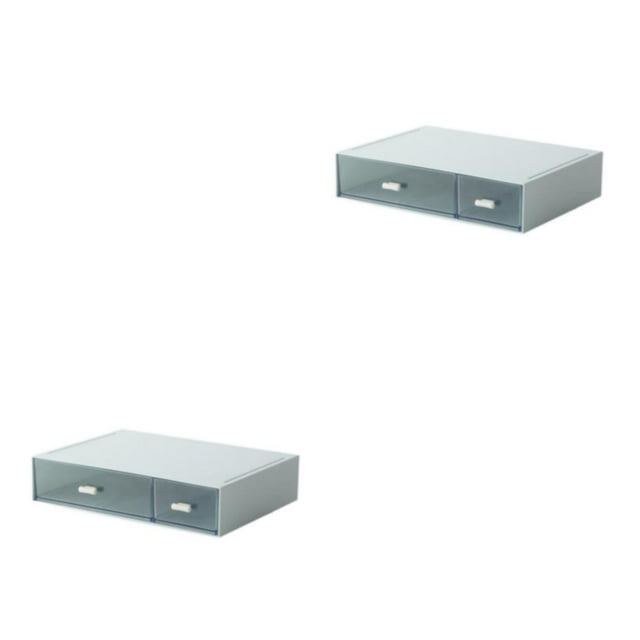 Baohd Practical Desk Organizer - Essentials Neat And Tidy Widely Convenient Desktop Storage Organizer blue 2 drawer 2Set