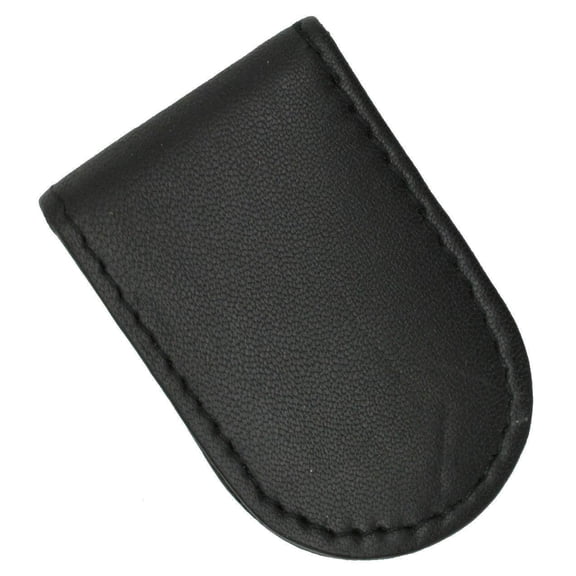MARSHAL Slim Magnetic Genuine Leather Money Clip Wallet Black