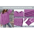 thumbnail image 4 of Rosvigor Vintage Sweatshirts for Women Loose Washed Shirts Side Split Long Sleeve Fashion Women Tops, 4 of 6
