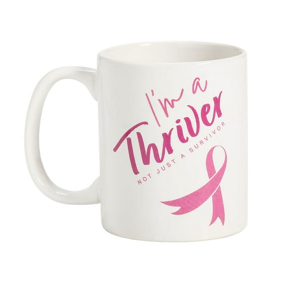 Fun Express 12 oz. Breast Cancer Thriver Ceramic Coffee Mug