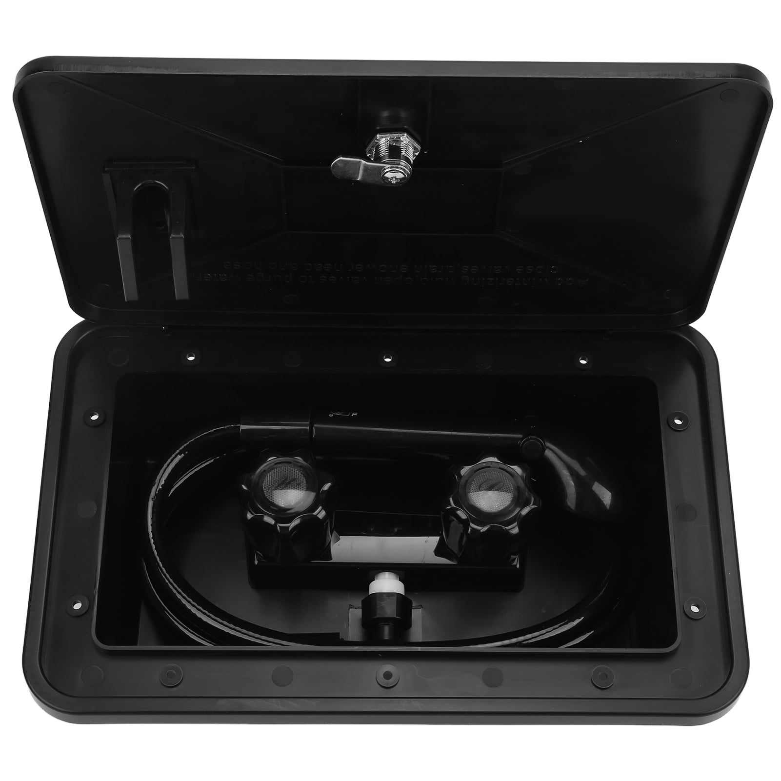 Fugacal RV Shower Box,Exterior Shower Box Kit,Black ABS Exterior Shower