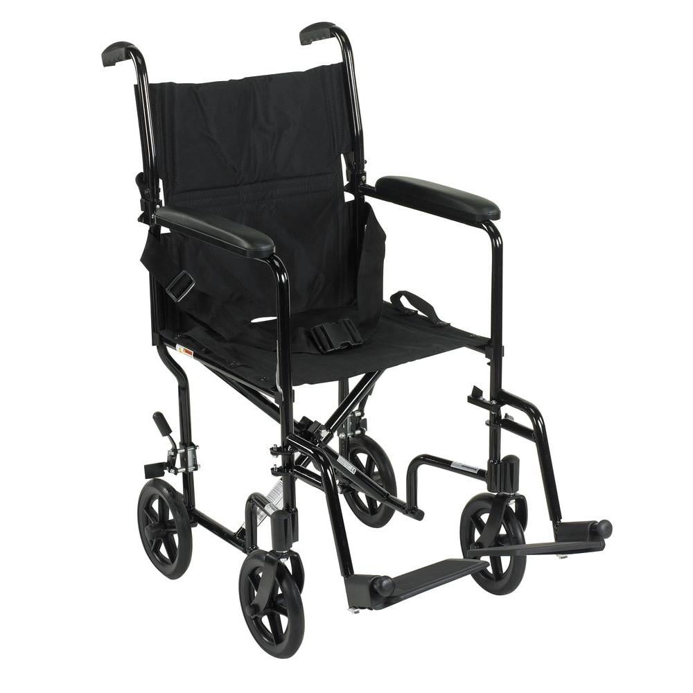 Drive Medical Lightweight Black Transport Wheelchair Walmart Com Walmart Com