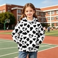 thumbnail image 5 of Girls Hoodies Cute Cow Print Pullover with Pockets Long Sleeve, Animal Hooded Sweatshirt, Warm, Casual, Loose Fit,Fashion Hoodie,Pullover, 5 of 7