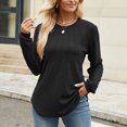 thumbnail image 2 of Towmus Womens Sweaters Dressy Pleated Womens Tunic Tops Casual Blouses Fashion Long Sleeve Shirts for Women, 2 of 6