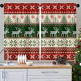 thumbnail image 5 of Christmas Kitchen Curtains Red Green Window Curtains Over Sink Set of 2, Xmas Deer Tree Short Tier Curtain for Kitchen, Winter Snowflakes Kitchen Decor 27.5" x 36", 5 of 6