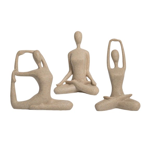 crativent 3Pcs Yoga P Statue Figurine Housewarming Indoor Yoga Figure Sculpture