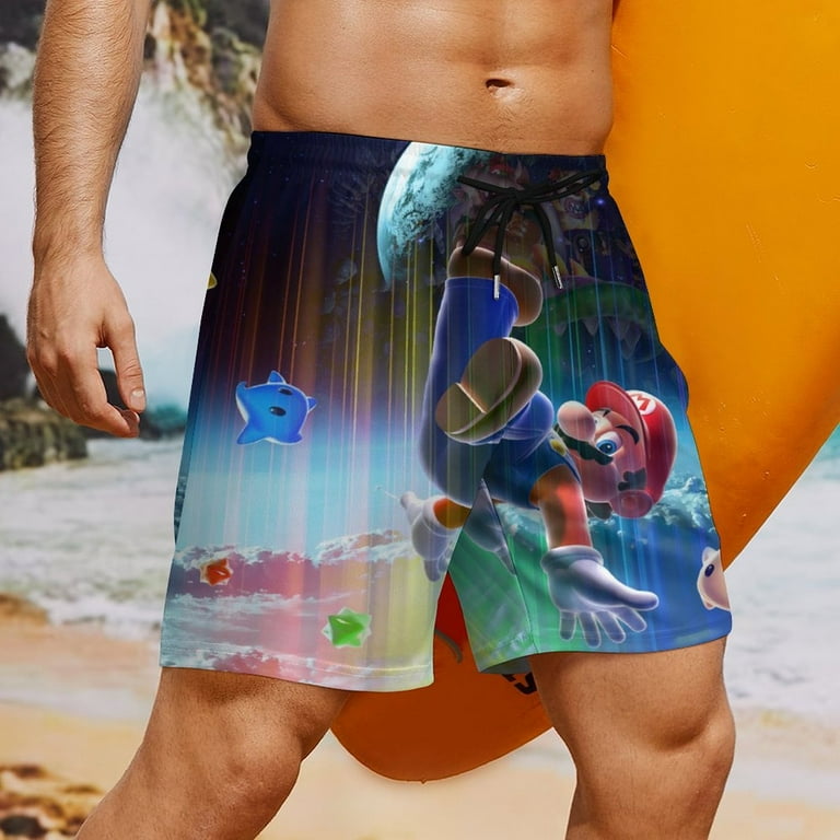 Super Mario Galaxy Men's Board Shorts Swim Trunks Quick Dry Beach