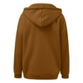 thumbnail image 3 of TAIAOJING Womens Casual Solid Long Sleeve Zipper Hooded Coat Pocket Sweatshirt Tops, 3 of 4