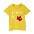 thumbnail image 1 of uublik T-shirt Feuille d'Érable Canadienne pour Enfants, Manches Courtes, Hauts d'Été pour Enfants, T-Shirts à Col Rond, T-Shirts Mode 3T-10, Jaune, 1 of 6