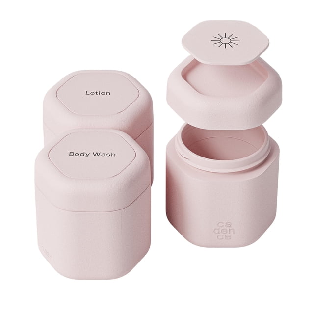Juego de cápsulas Travel Containers Cadence Body Care de 40 ml x 3
