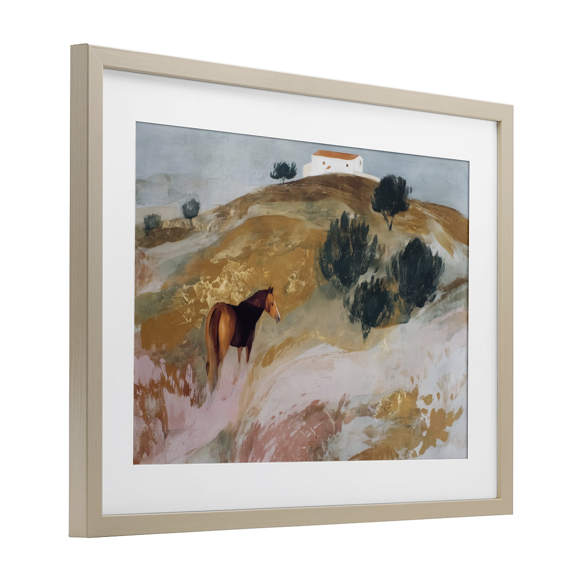 Stupell Industries Horse in Tuscan Countryside Birch Framed Print Under Glass, design by Chromatic Storm Studio