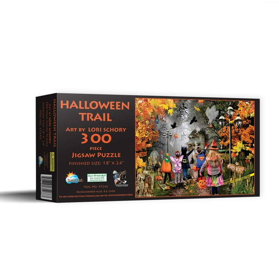 SUNSOUT INC - Halloween Trail - 300 pc Jigsaw Puzzle by Artist: Lori Schory - Finished Size 18" x 24" Halloween - MPN# 35266