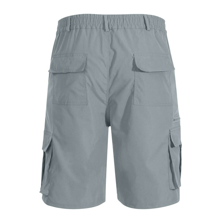 HOMBOM Men's Casual Solid Knee Length Cargo Shorts with
