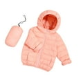 thumbnail image 2 of LFEOOST Boy and Girls Waterproof Coat Winter Lightweight Puffer Jackets Hooded Outerwear (Pink, 130), 2 of 3