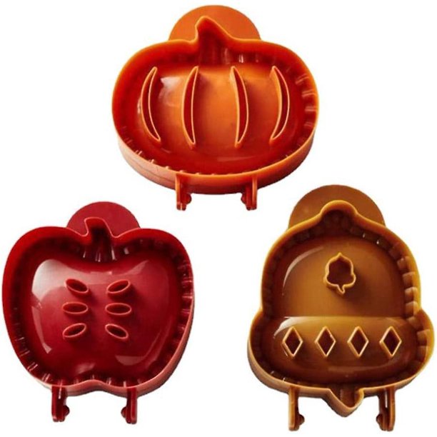Molde de pastel de calabaza de mano de otoño molde de pastel de fruta para hornear de Navidad herramientas de molde de prensa de masa calabazas naranjas para molde de decoración de Navidad