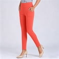 thumbnail image 6 of Oksale Slim Straight Leg Pants for Women with Pockets Petite Pull On Casual Summer Pants Plus Size Stretchy High Waisted Lightweight Pants Orange 2XL, 6 of 7