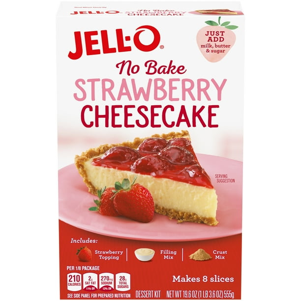 JellO No Bake Strawberry Cheesecake Dessert Kit with Strawberry